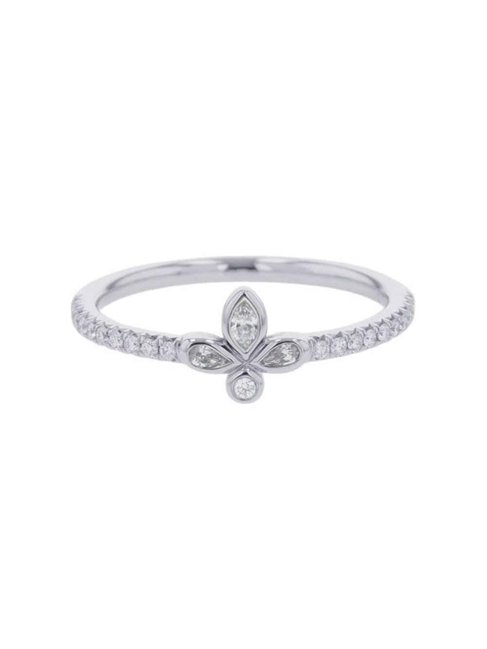 Tiffany & Co Ring Fleur de Lis Diamond Platinum Lily Flower